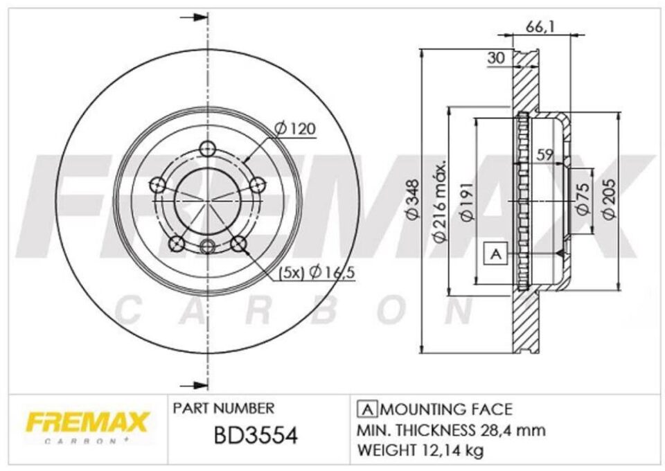 BD3554 - Disco de Freno Delantero